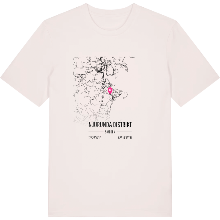 Njurunda distrikt karta t-shirt – t-shirt från PinShirt