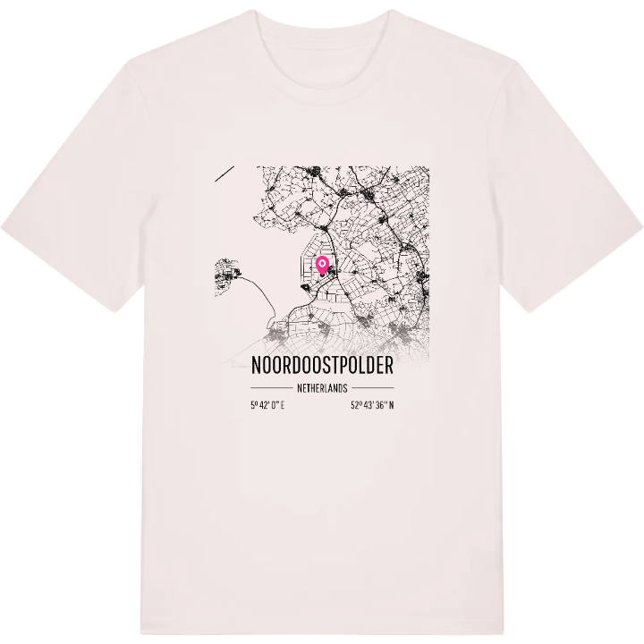 Noordoostpolder karta t-shirt – t-shirt från PinShirt