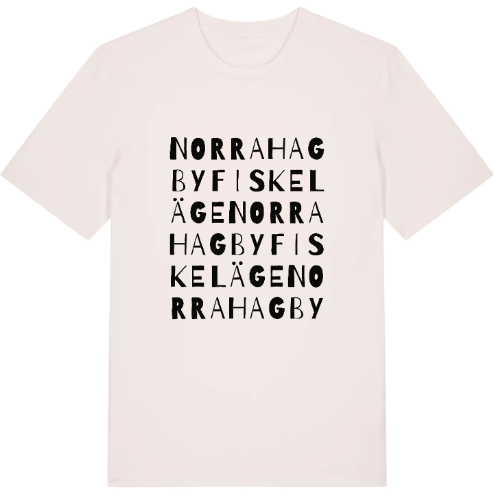Norra Hagby fiskeläge ordlek t-shirt – t-shirt från PinShirt