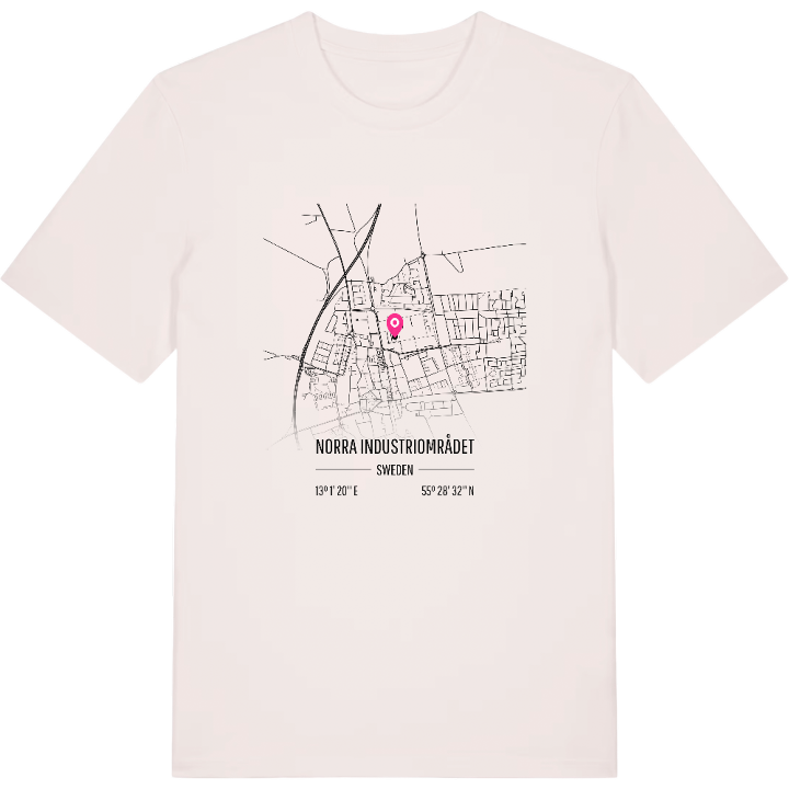 Norra Industriområdet karta t-shirt – t-shirt från PinShirt