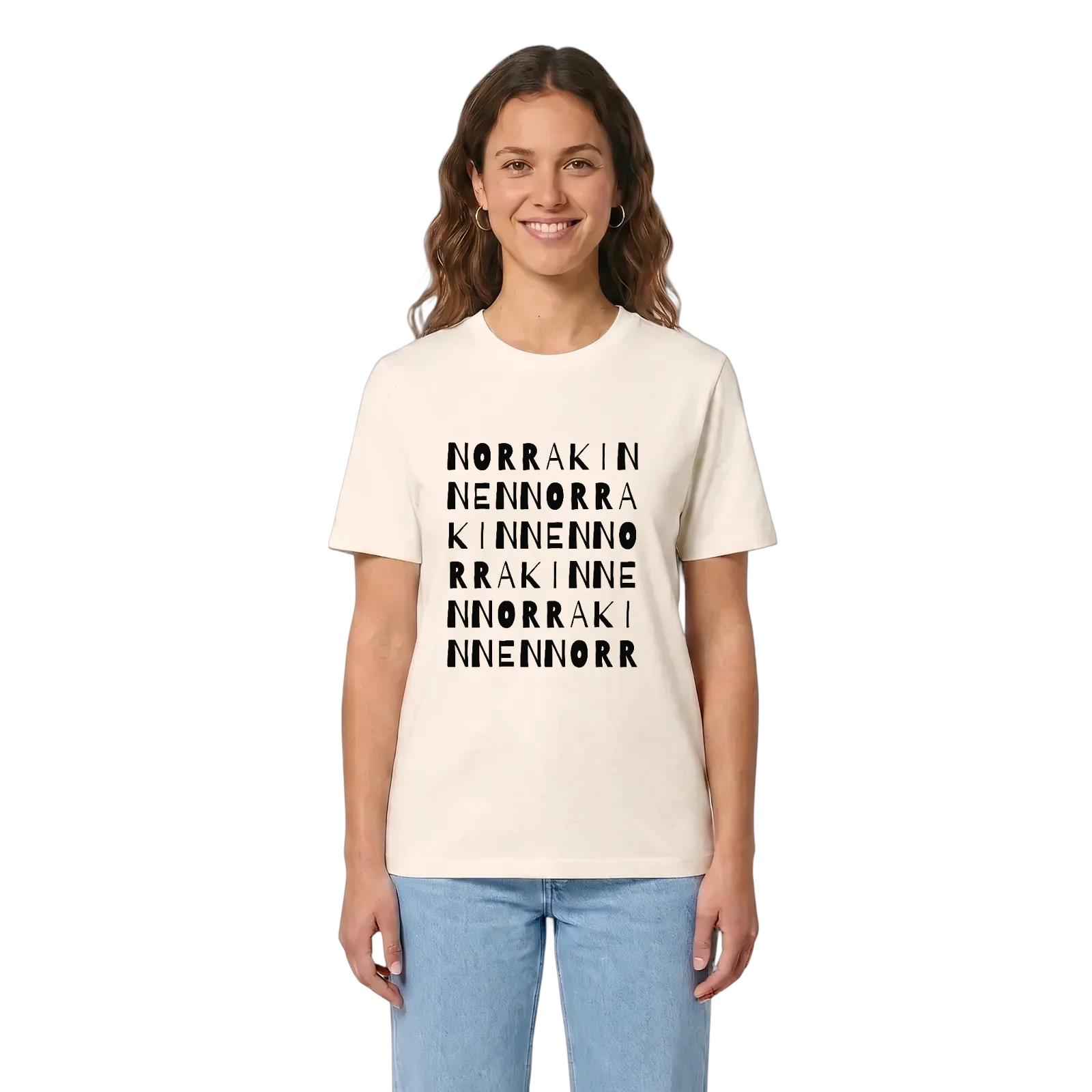 Norra Kinnen ordlek t-shirt – Vintage White, i miljö