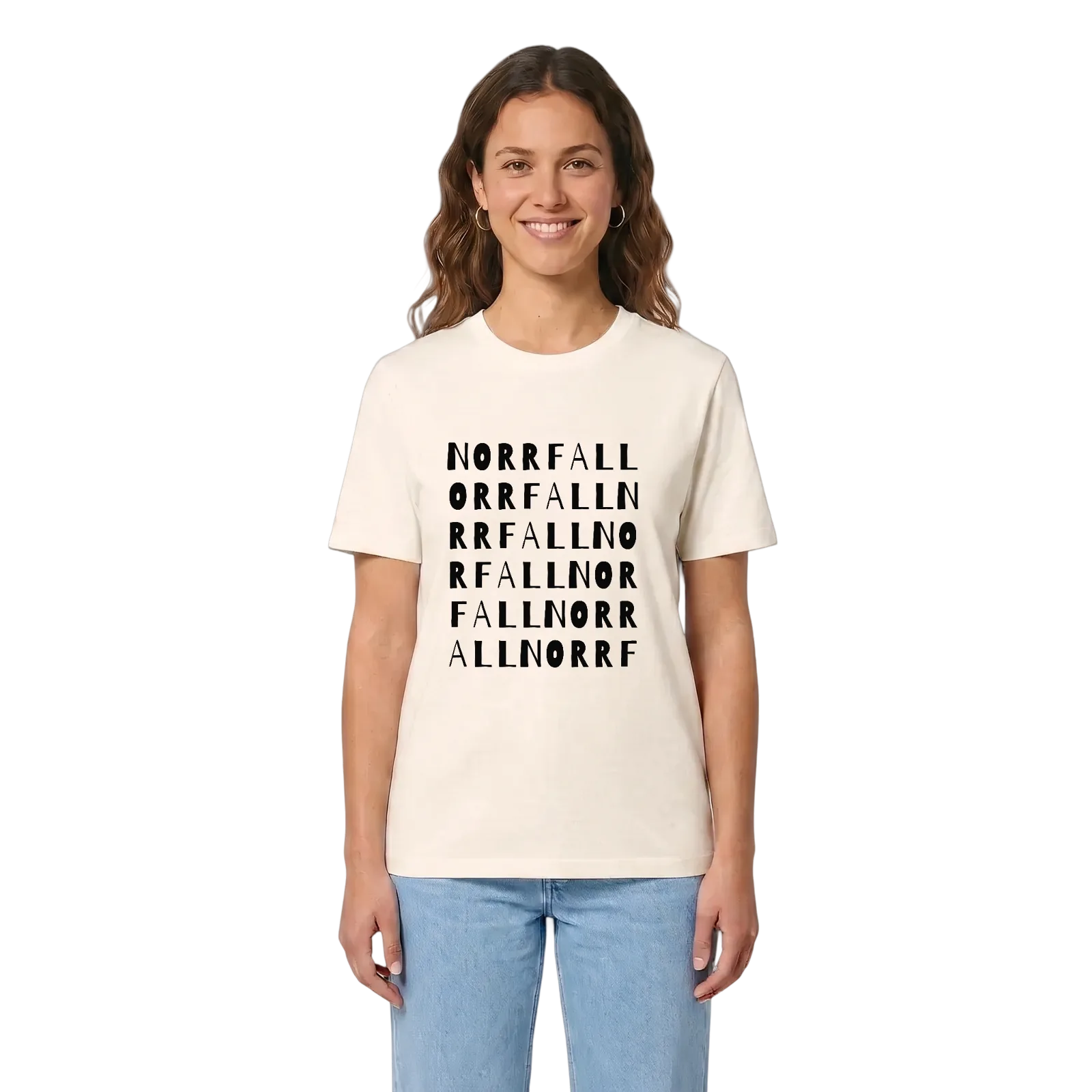 Norrfall ordlek t-shirt – Vintage White, i miljö