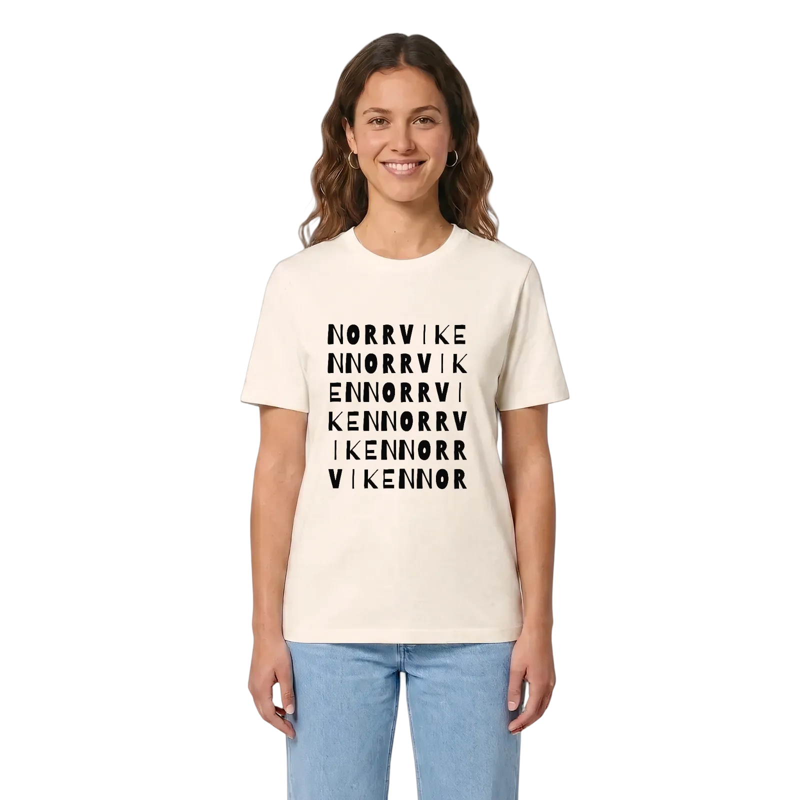 Norrviken ordlek t-shirt – Vintage White, i miljö
