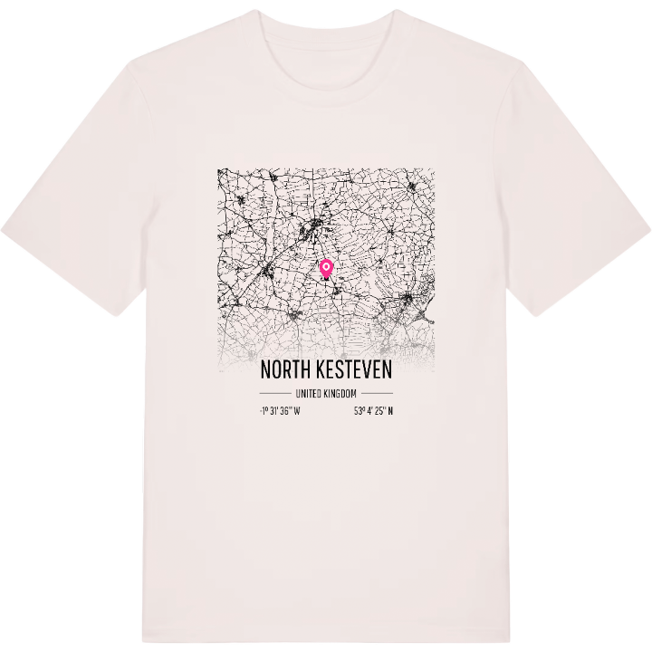 North Kesteven karta t-shirt – t-shirt från PinShirt