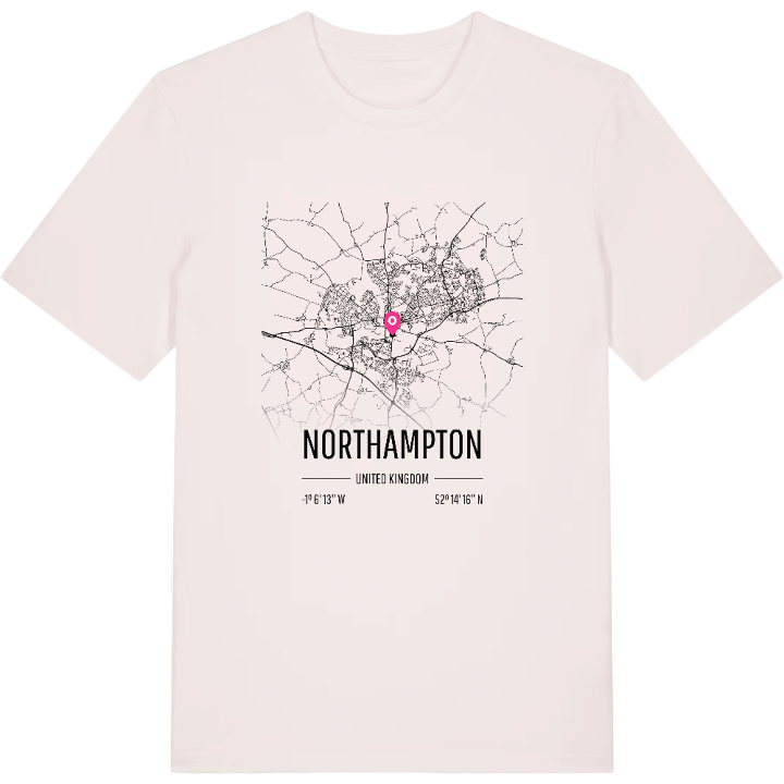 Northampton karta t-shirt – t-shirt från PinShirt