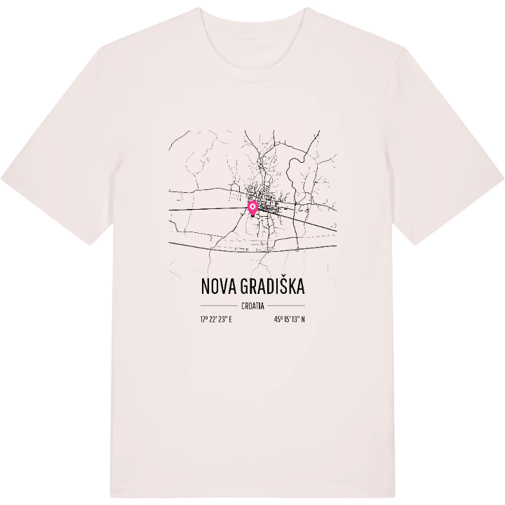 Nova Gradiška karta t-shirt – t-shirt från PinShirt