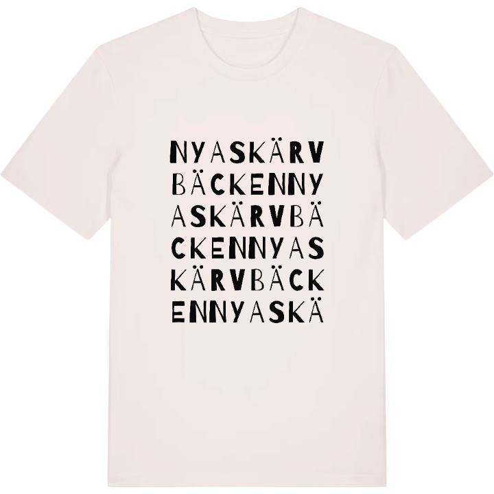 Nya Skärvbäcken ordlek t-shirt – t-shirt från PinShirt