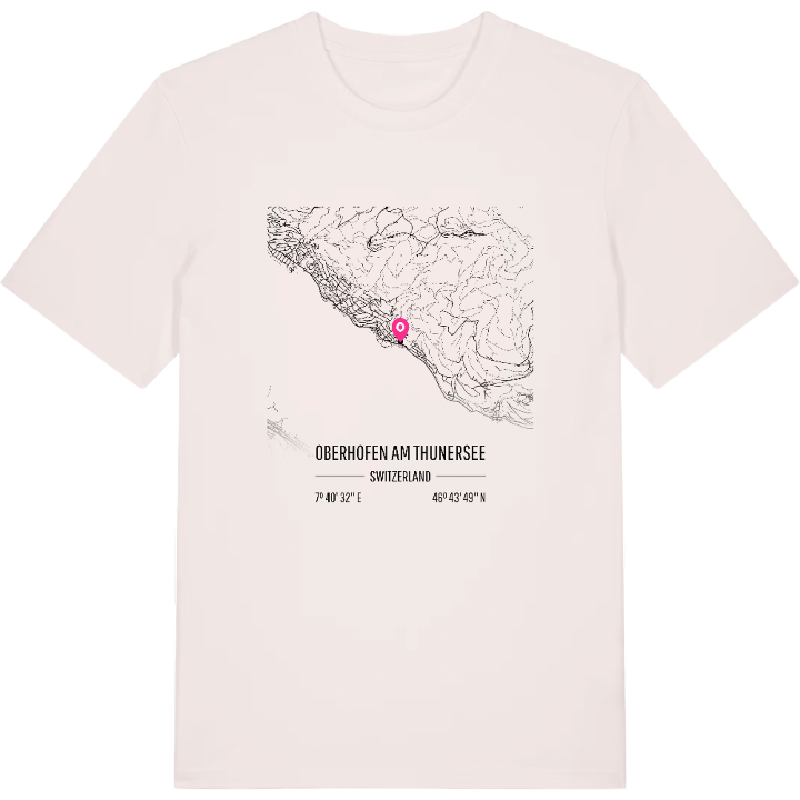 Oberhofen am Thunersee karta t-shirt – t-shirt från PinShirt
