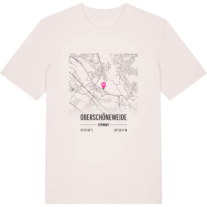 Oberschöneweide karta t-shirt – t-shirt från PinShirt
