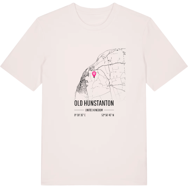 Old Hunstanton karta t-shirt – t-shirt från PinShirt