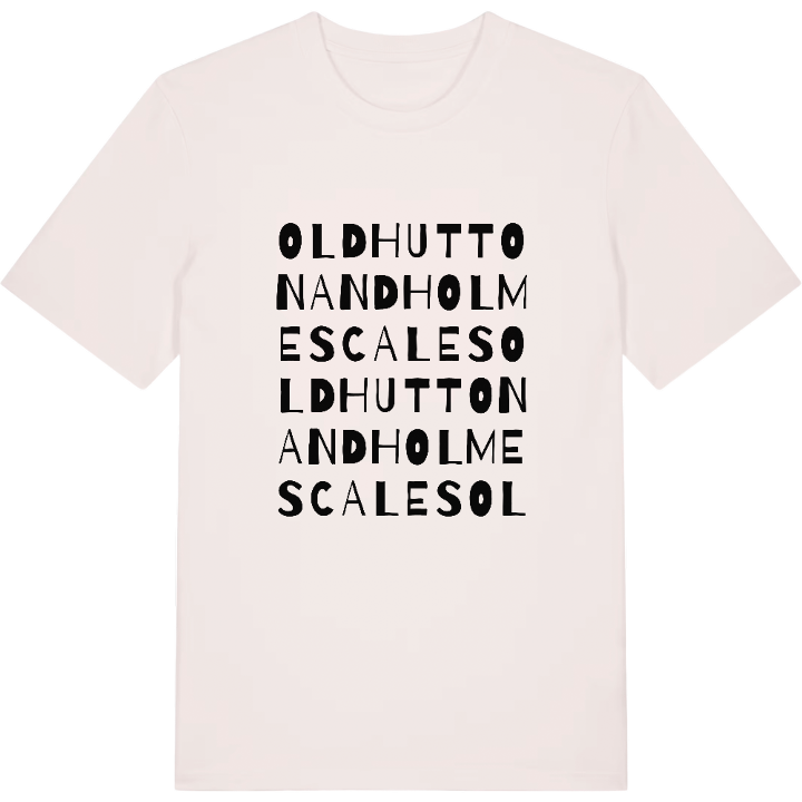 Old Hutton and Holmescales ordlek t-shirt – t-shirt från PinShirt