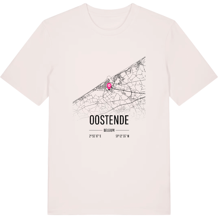 Oostende karta t-shirt – t-shirt från PinShirt