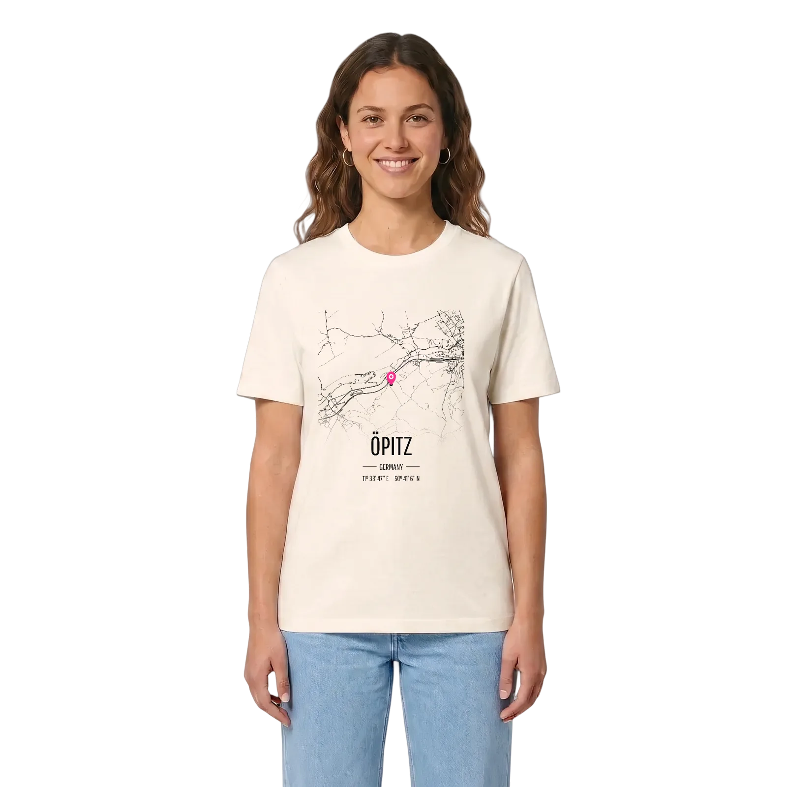Öpitz karta t-shirt – Vintage White, i miljö