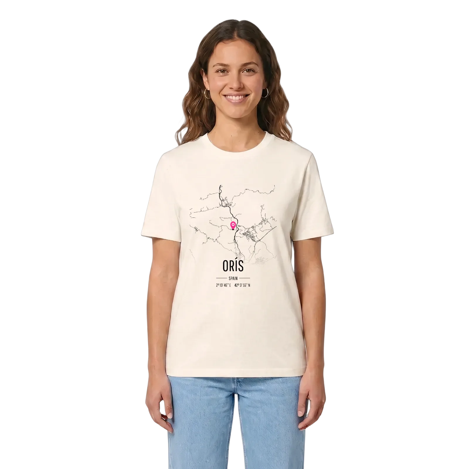 Orís karta t-shirt – Vintage White, i miljö