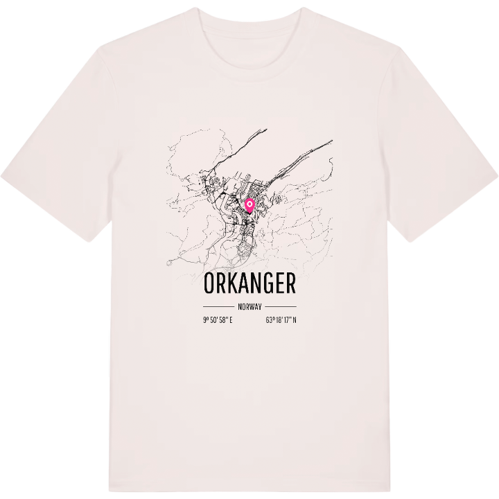 Orkanger karta t-shirt – t-shirt från PinShirt