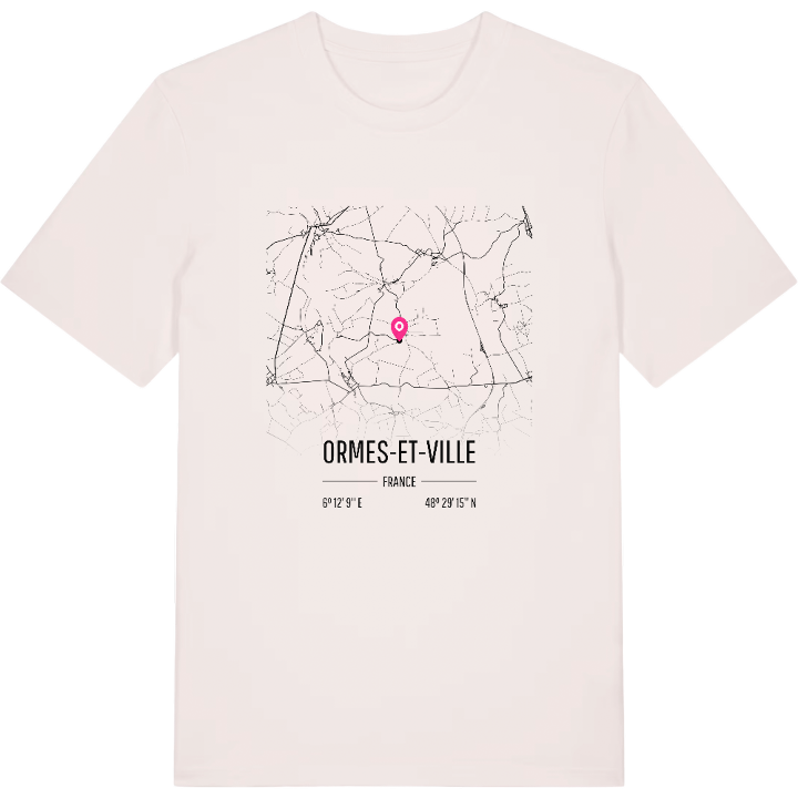 Ormes-et-Ville karta t-shirt – t-shirt från PinShirt