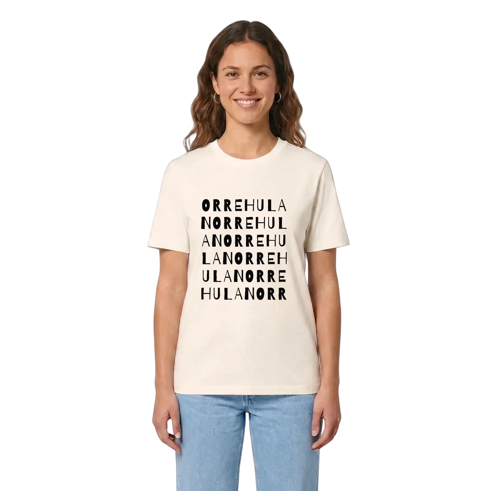 Orrehulan ordlek t-shirt – Vintage White, i miljö