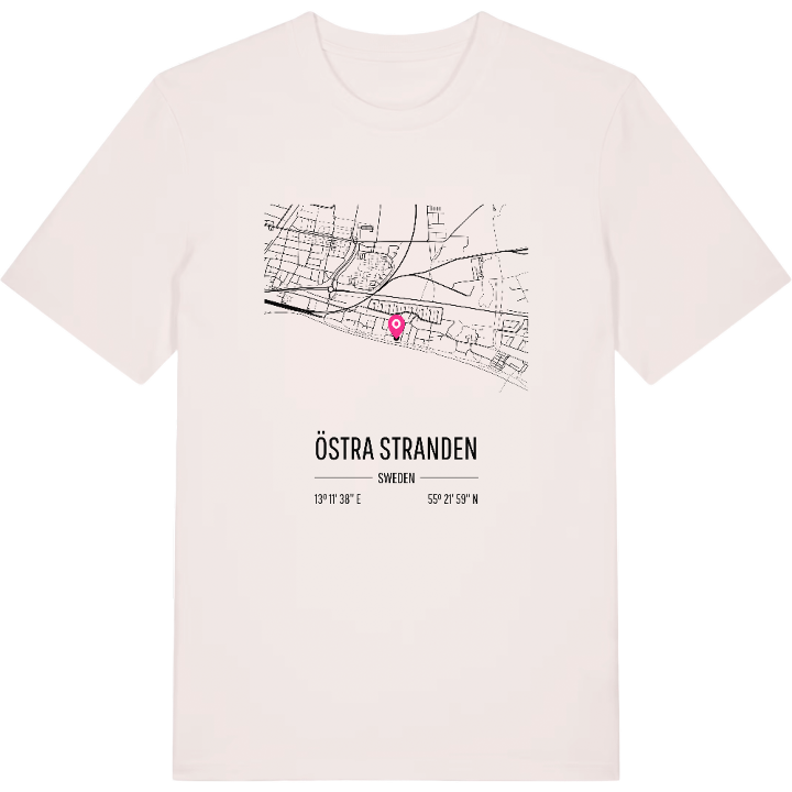 Östra Stranden karta t-shirt – t-shirt från PinShirt