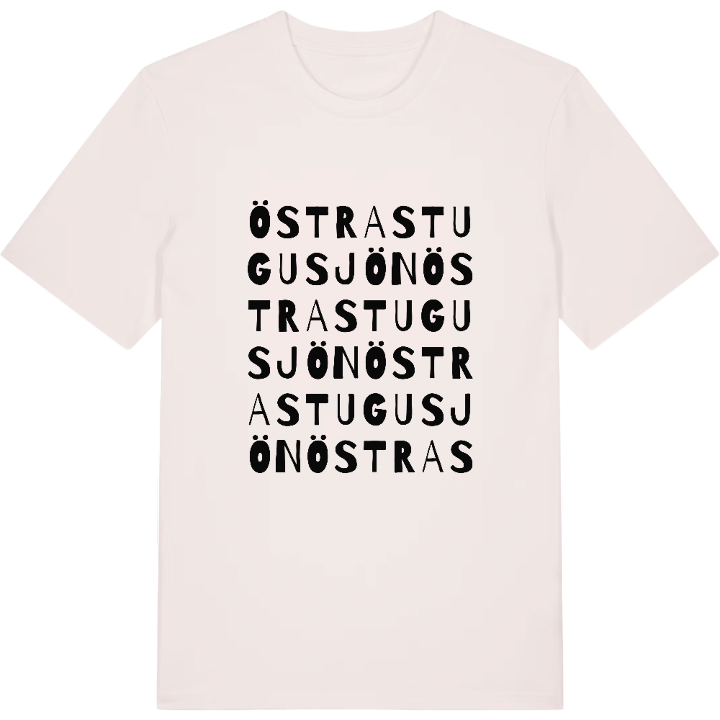 Östra Stugusjön ordlek t-shirt – t-shirt från PinShirt