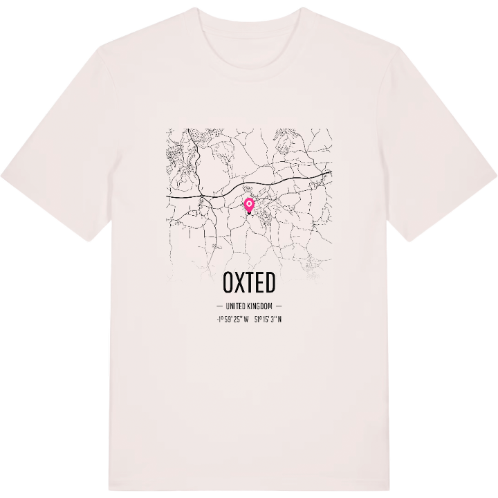 Oxted karta t-shirt – t-shirt från PinShirt