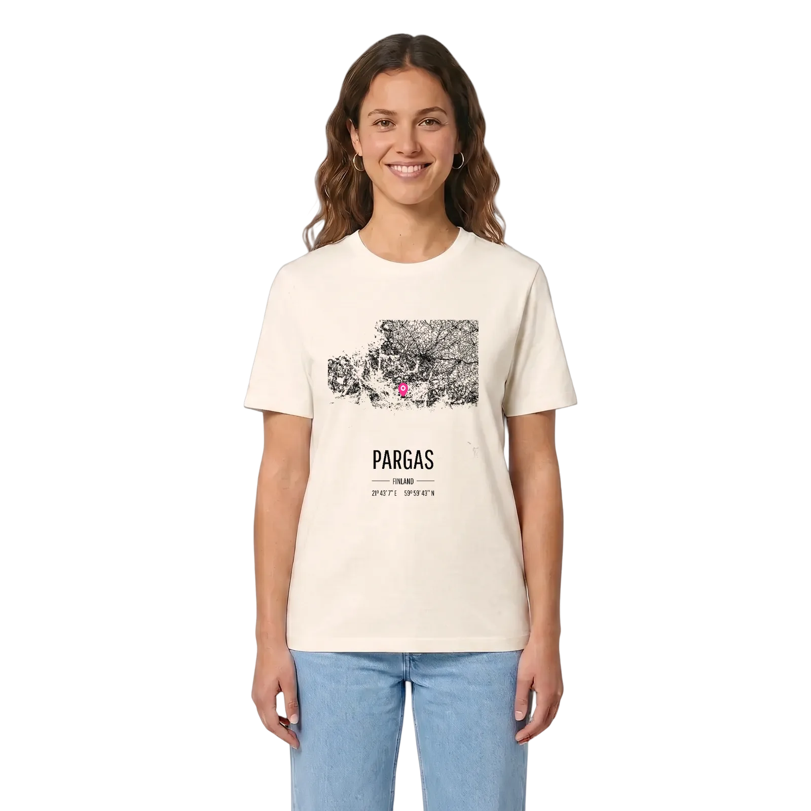 Pargas karta t-shirt – Vintage White, i miljö