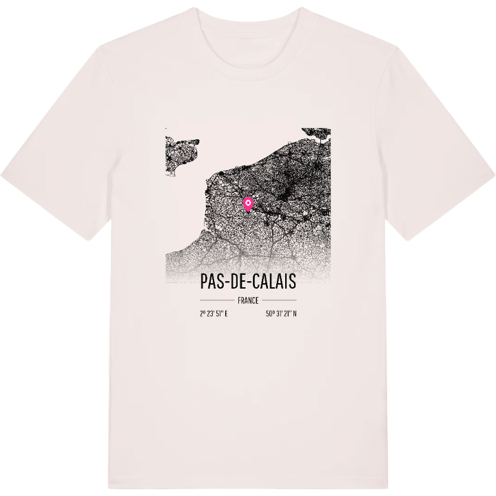 Pas-de-Calais karta t-shirt – t-shirt från PinShirt