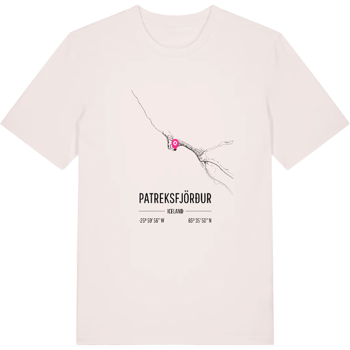 Patreksfjörður karta t-shirt – t-shirt från PinShirt