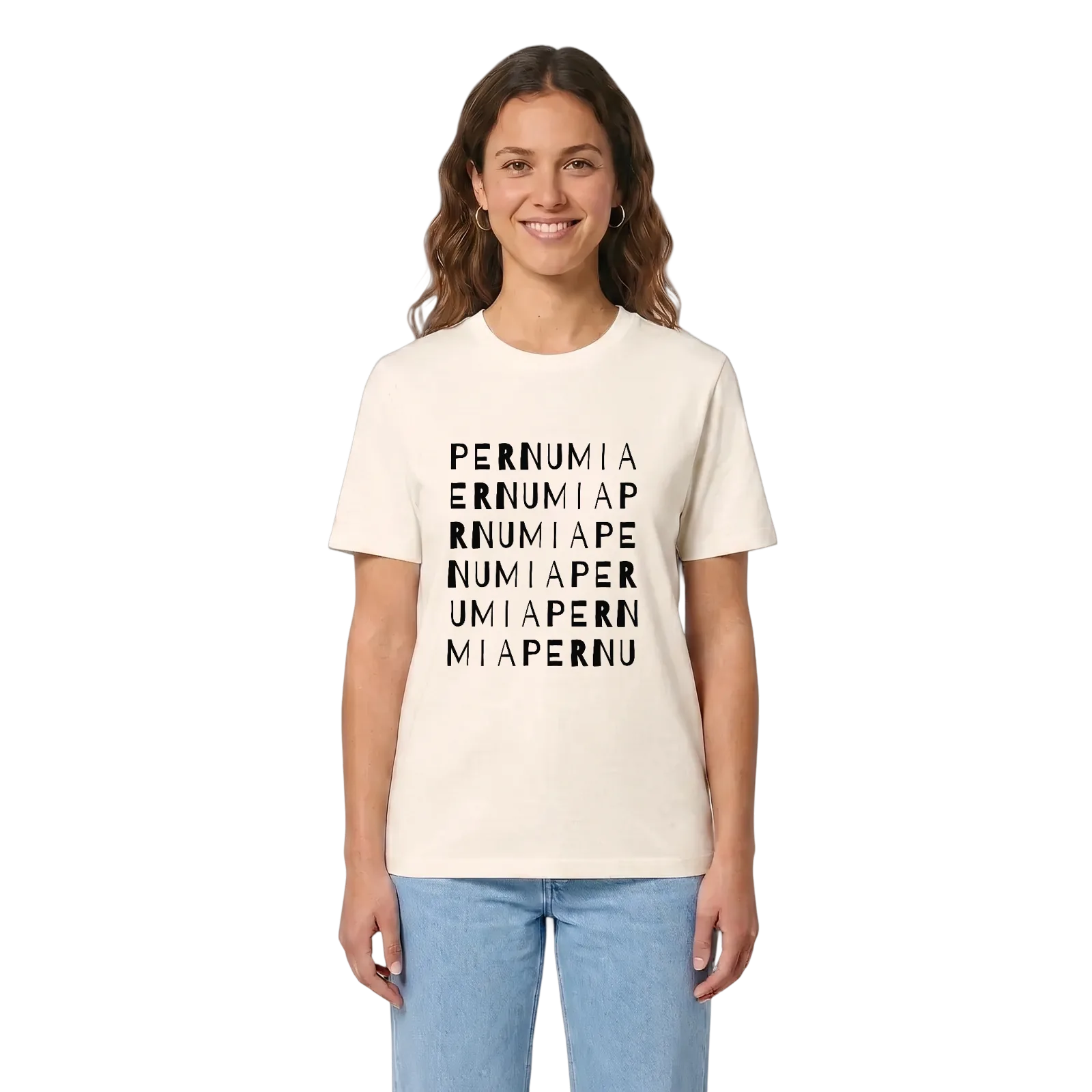 Pernumia ordlek t-shirt – Vintage White, i miljö