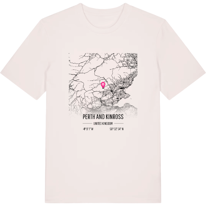 Perth and Kinross karta t-shirt – t-shirt från PinShirt