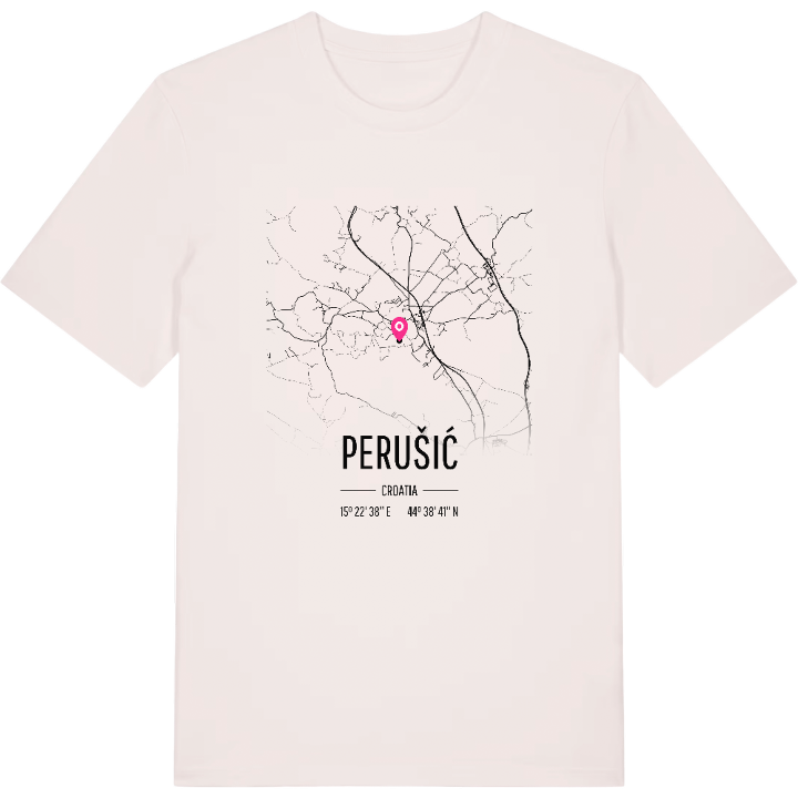 Perušić karta t-shirt – t-shirt från PinShirt