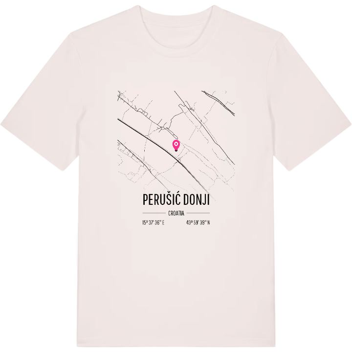 Perušić Donji karta t-shirt – t-shirt från PinShirt