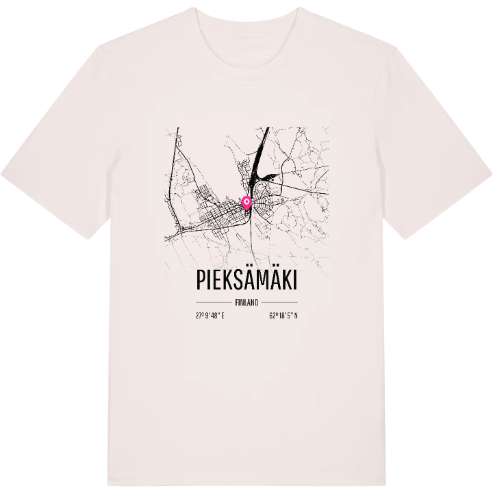 Pieksämäki karta t-shirt – t-shirt från PinShirt