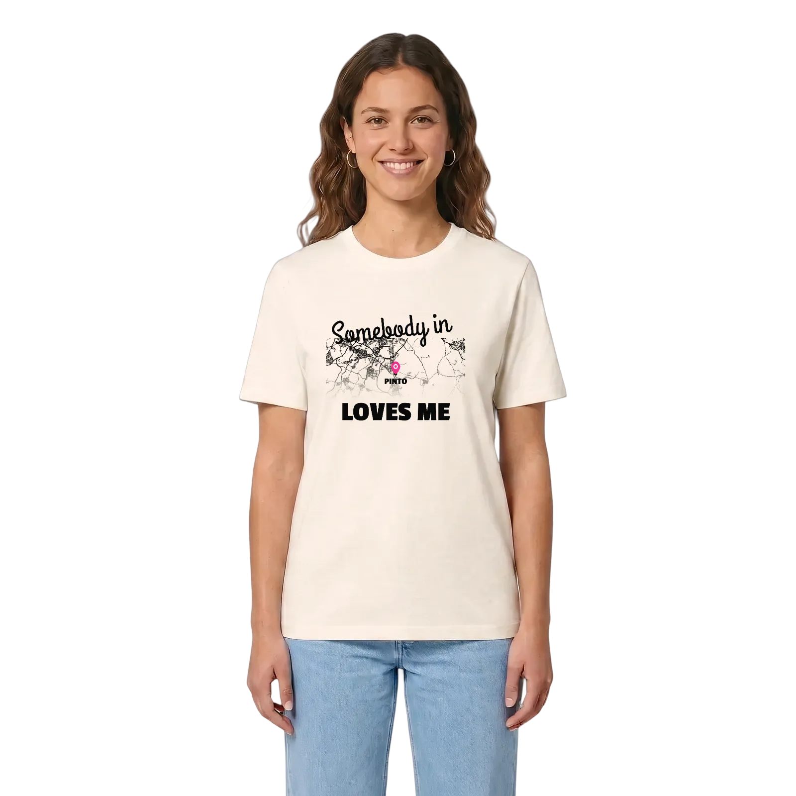 Någon i Pinto älskar mig t-shirt – Vintage White, i miljö