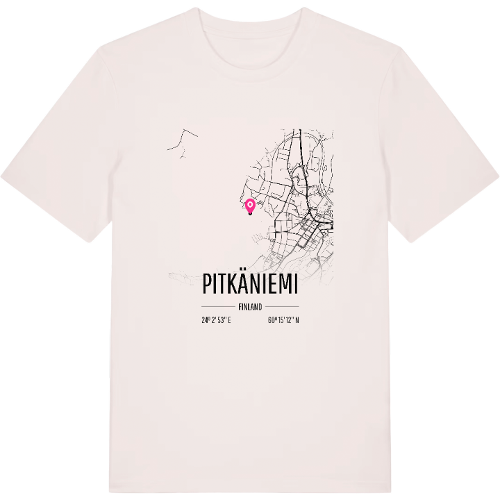 Pitkäniemi karta t-shirt – t-shirt från PinShirt