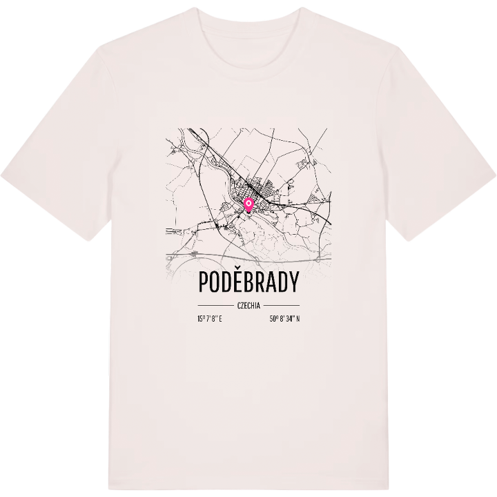 Poděbrady karta t-shirt – t-shirt från PinShirt