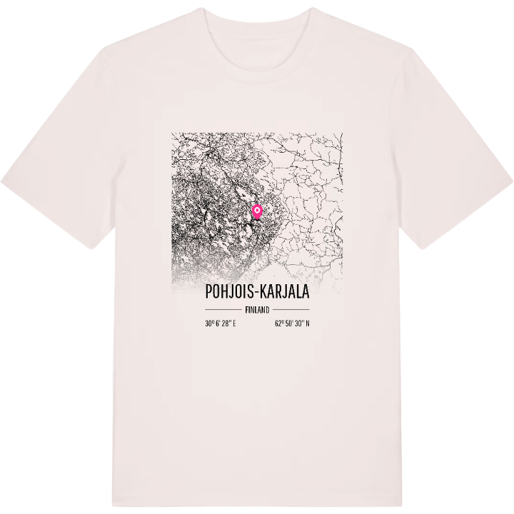 Pohjois-Karjala karta t-shirt – t-shirt från PinShirt