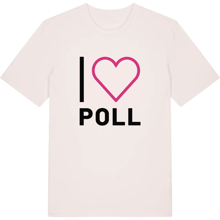 Jag älskar Poll t-shirt stort tryck – t-shirt från PinShirt