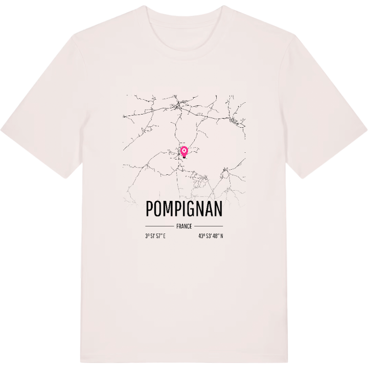Pompignan karta t-shirt – t-shirt från PinShirt