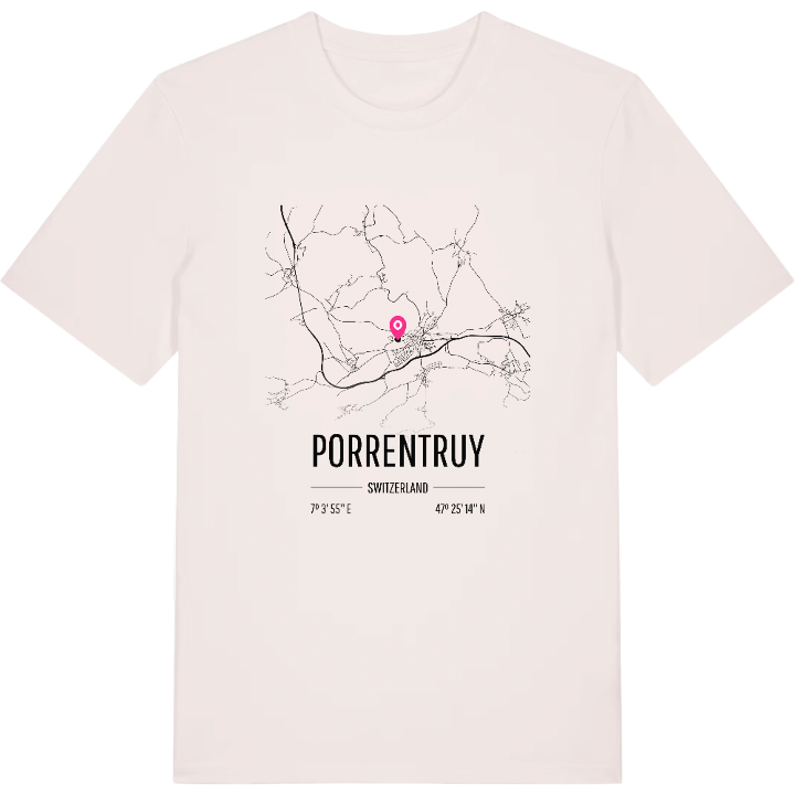 Porrentruy karta t-shirt – t-shirt från PinShirt