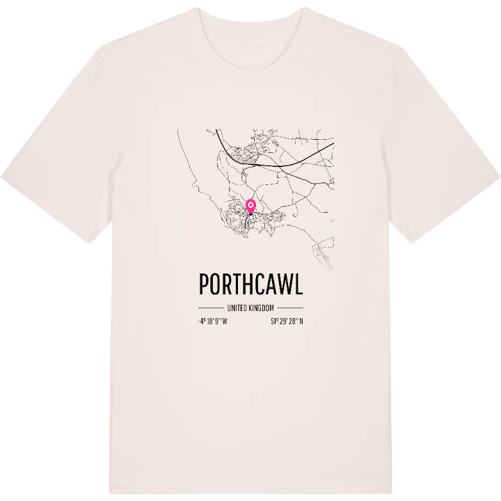 Porthcawl karta t-shirt – t-shirt från PinShirt
