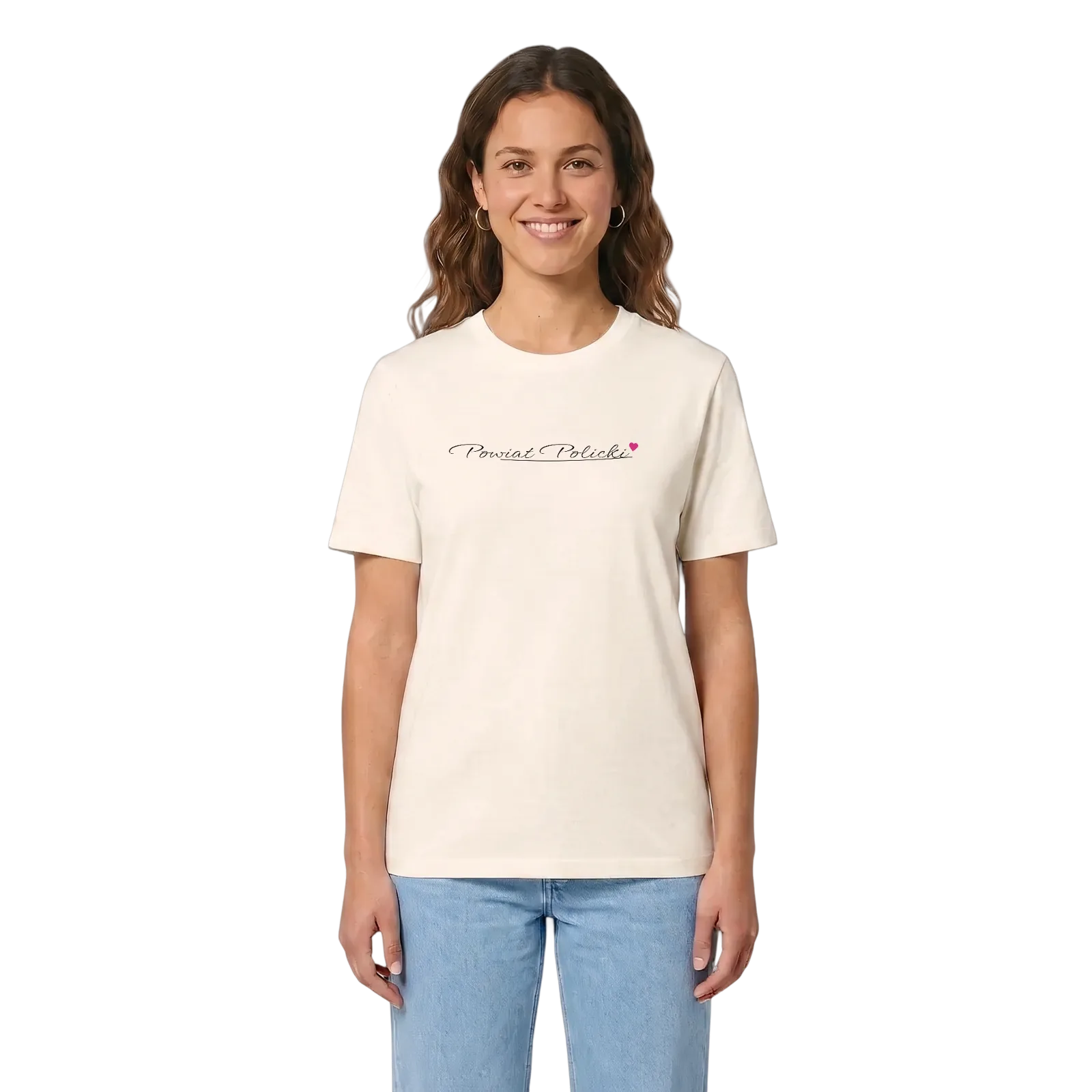 powiat policki hjärta t-shirt – Vintage White, i miljö