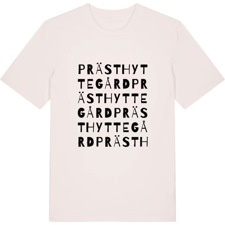 Prästhyttegård ordlek t-shirt – t-shirt från PinShirt