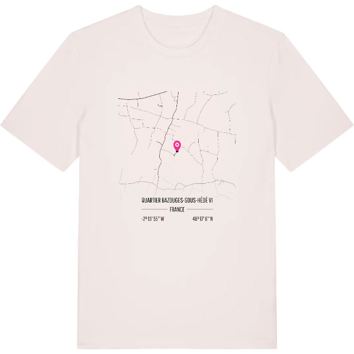 Quartier Bazouges-sous-Hédé VI karta t-shirt – t-shirt från PinShirt