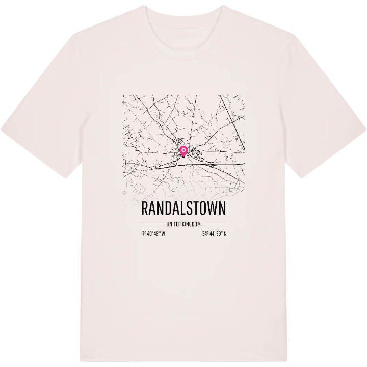 Randalstown karta t-shirt – t-shirt från PinShirt