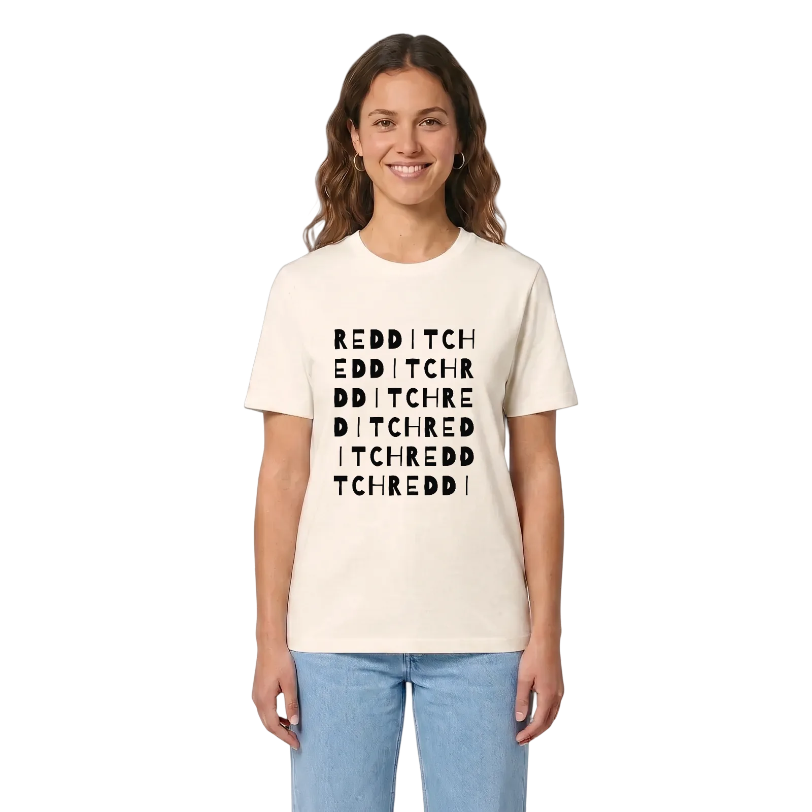 Redditch ordlek t-shirt – Vintage White, i miljö