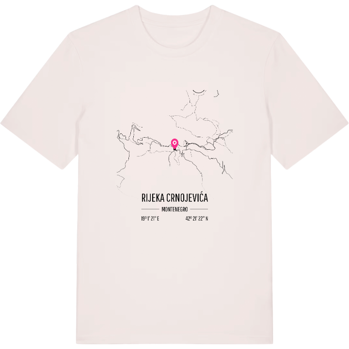 Rijeka Crnojevića karta t-shirt – t-shirt från PinShirt