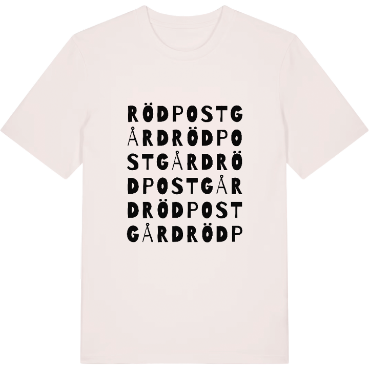 Röd Postgård ordlek t-shirt – t-shirt från PinShirt