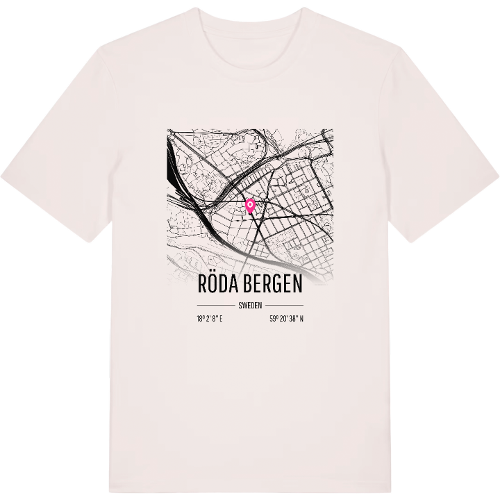 Röda bergen karta t-shirt – t-shirt från PinShirt