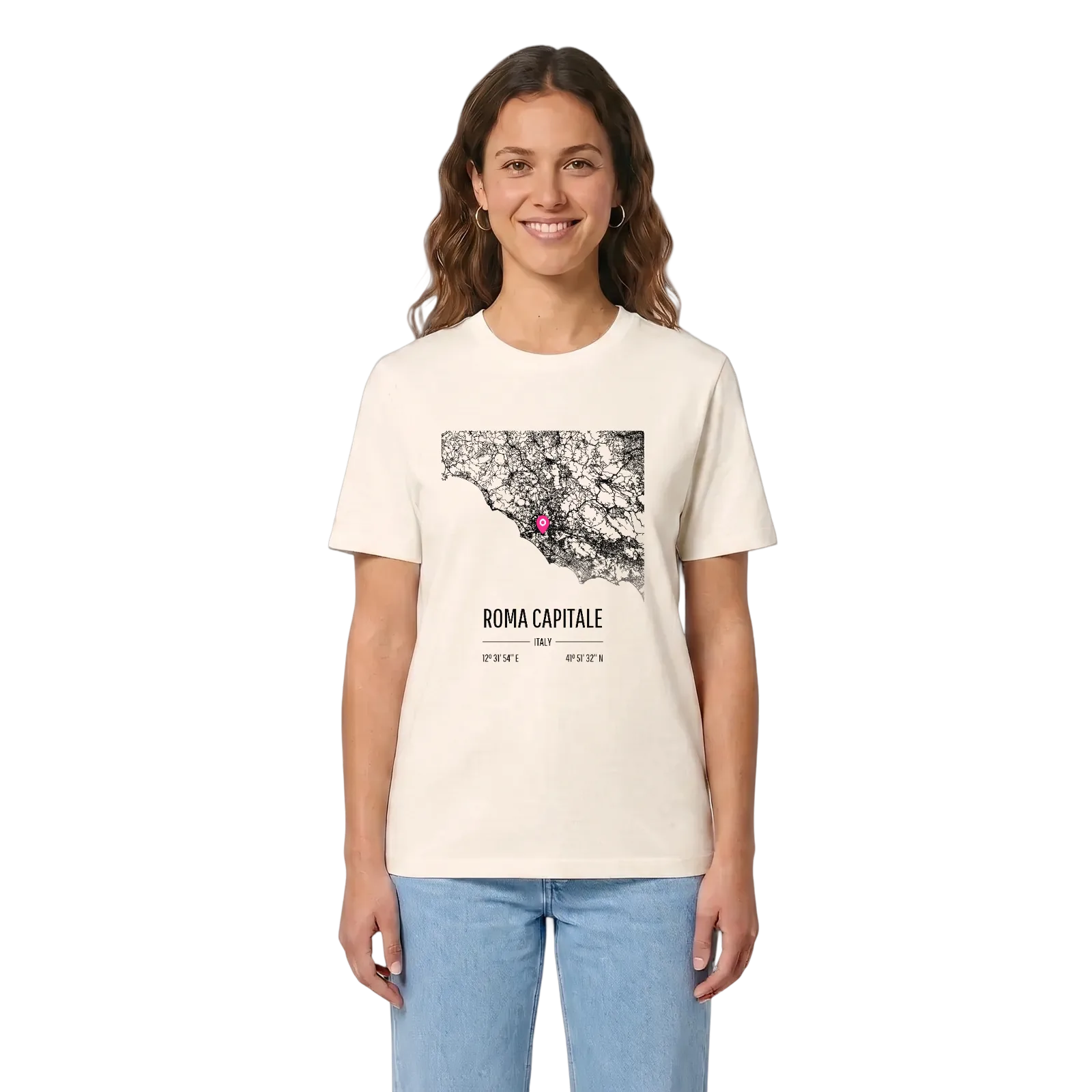 Roma Capitale karta t-shirt – Vintage White, i miljö