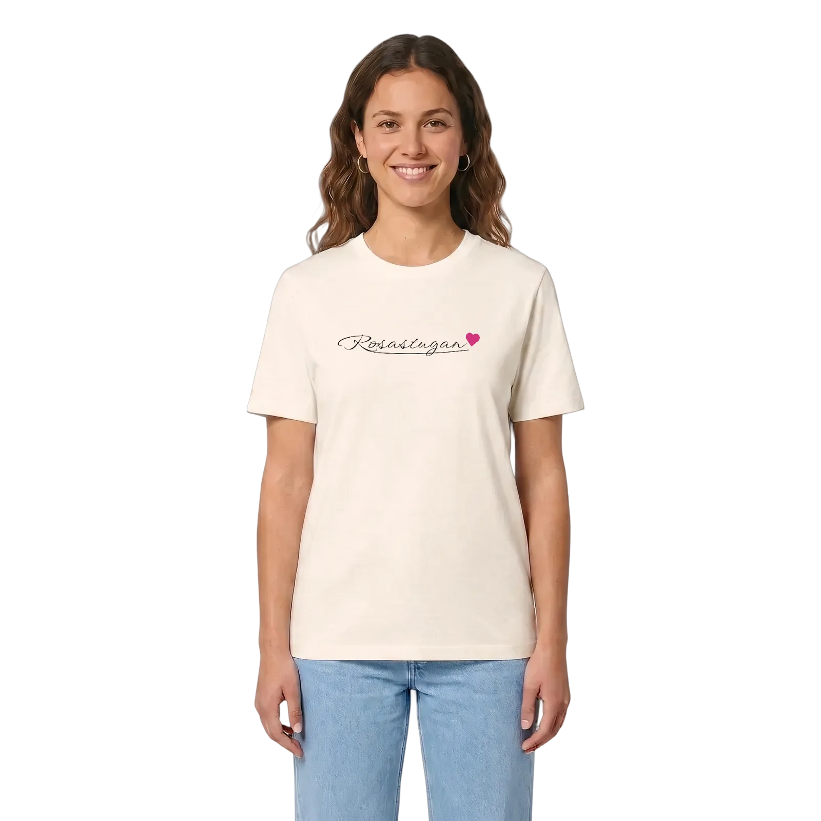 Rosastugan hjärta t-shirt – Vintage White, i miljö